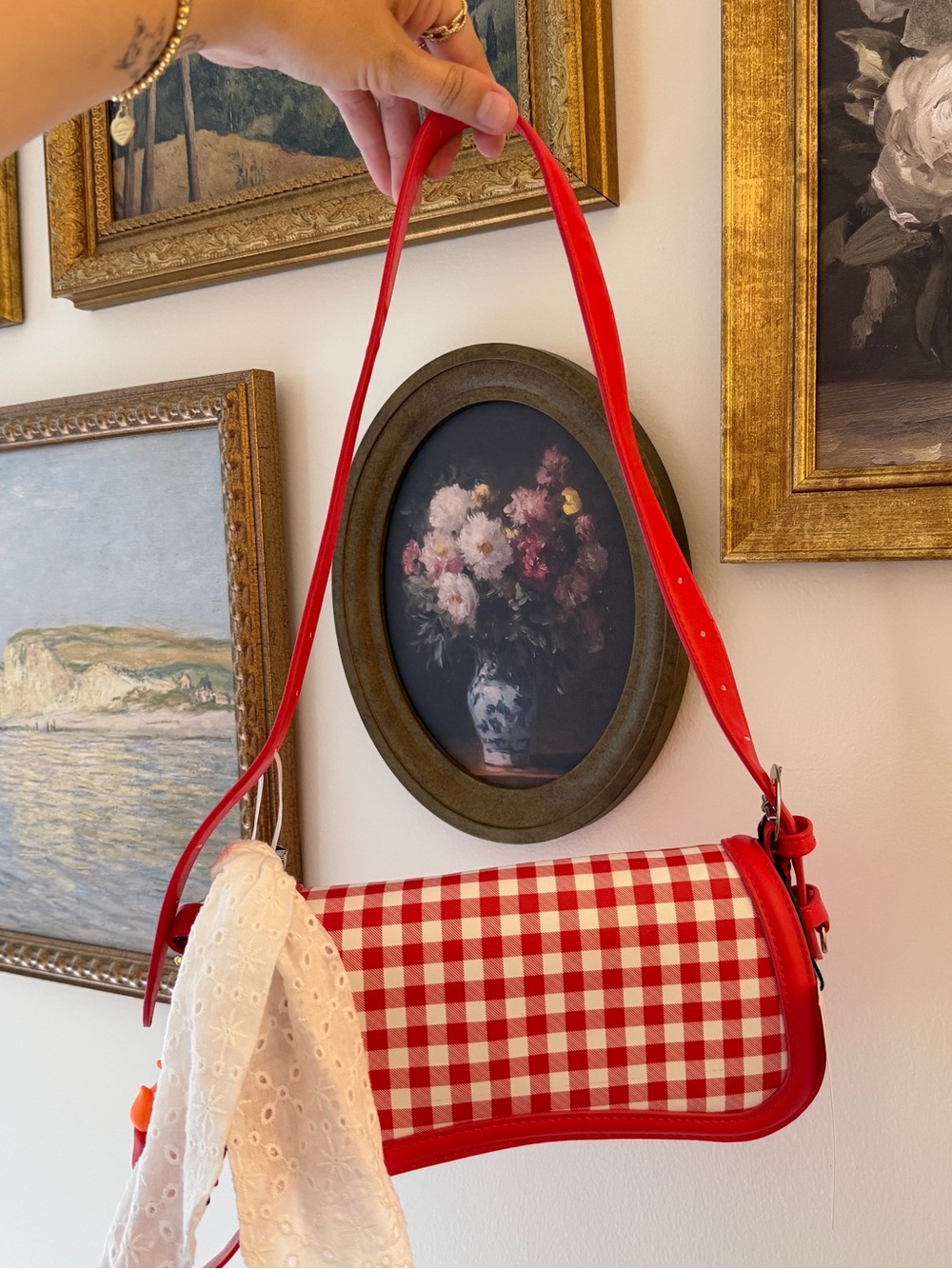 NWT Steve Madden red gingham shoulder bag ❤️🍒